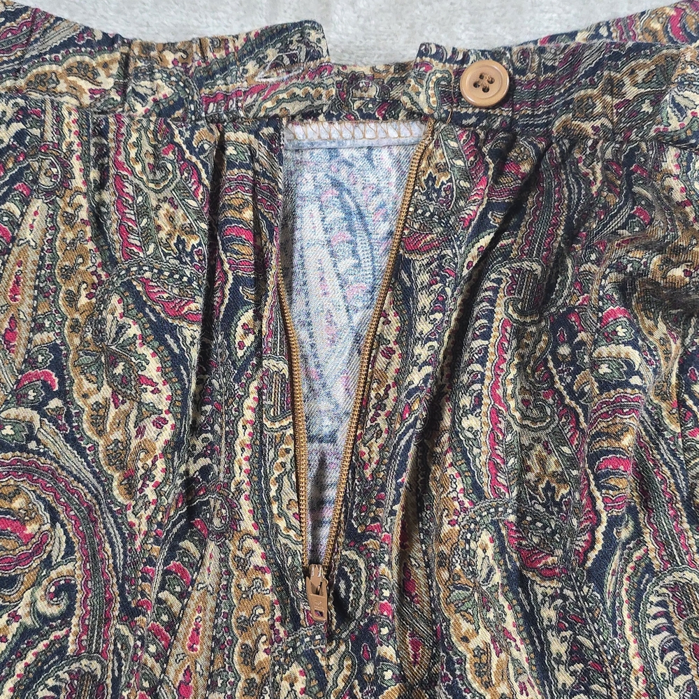 Koret Vintage Paisley Midi Skirt Size 14 Rayon Boho Elastic Waist Flowy - Picture 8 of 8